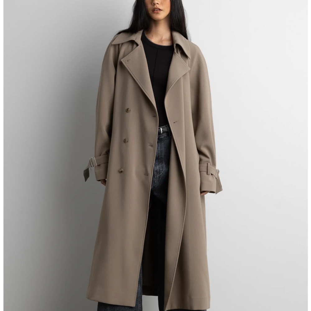 Oak + Fort oversized trench coat 
Colour: BRINDLE